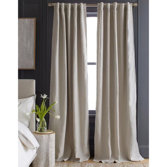 QUINCE European Linen Room Darkening Curtain Panel Cream Neutral NWOT - Picture 1 of 4